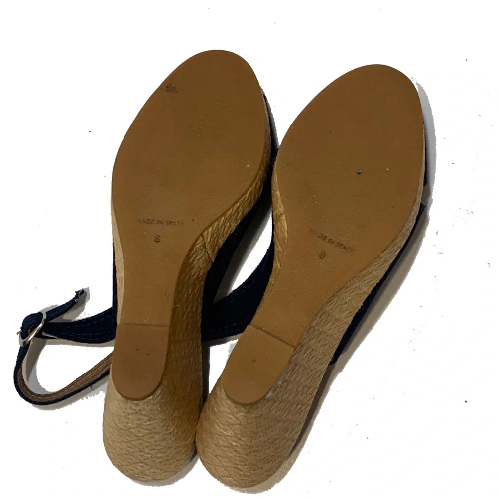 Brooks Brothers Navy Espadrille Wedge Sandals